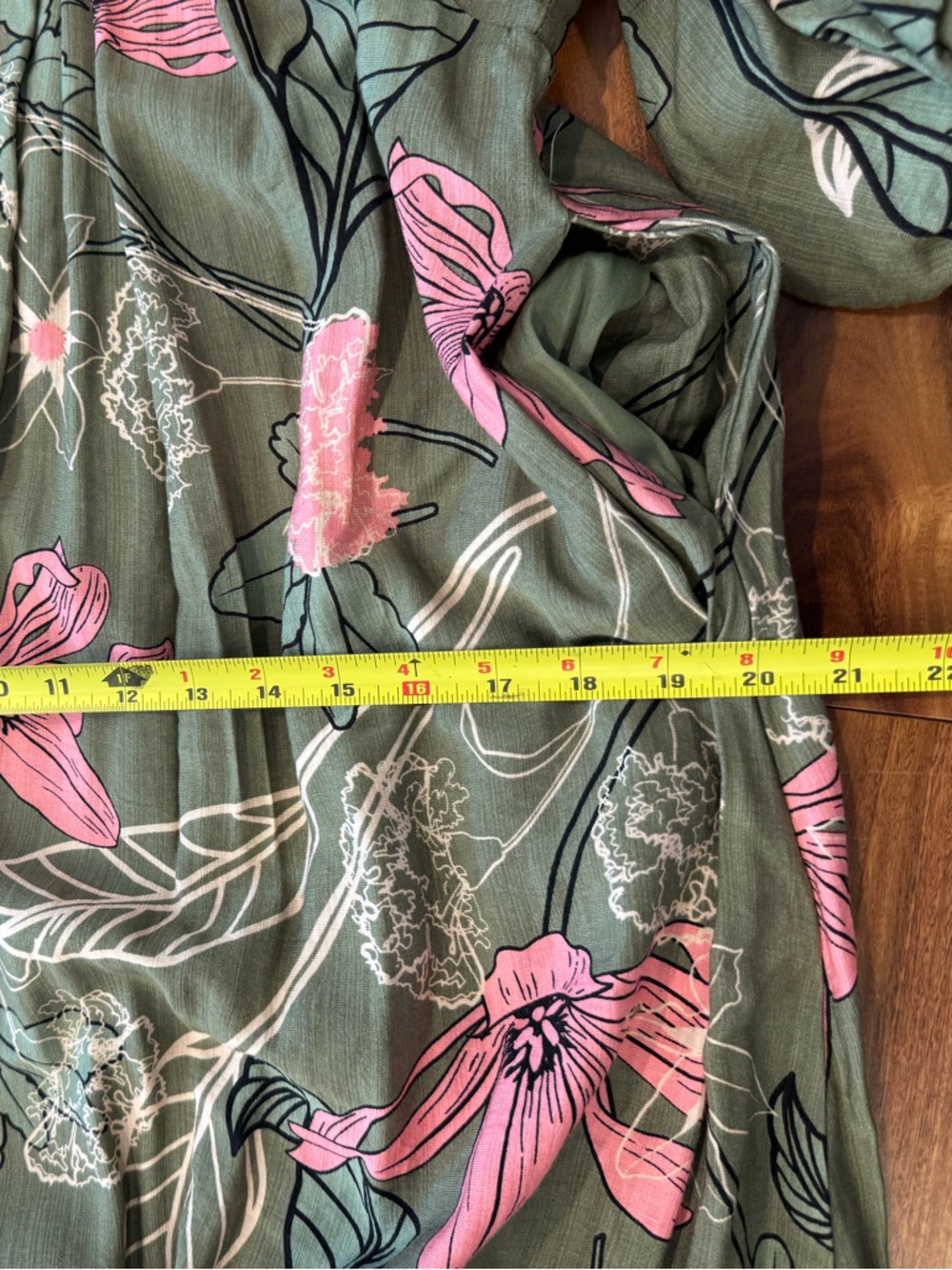 Baltic Born Lonna Dress — Olive with Pink Floral L - Picture 5 of 6